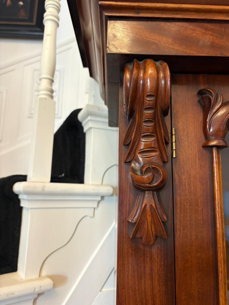 Superb Quality Antique Victorian Figured Mahogany Bookcase - Image 7